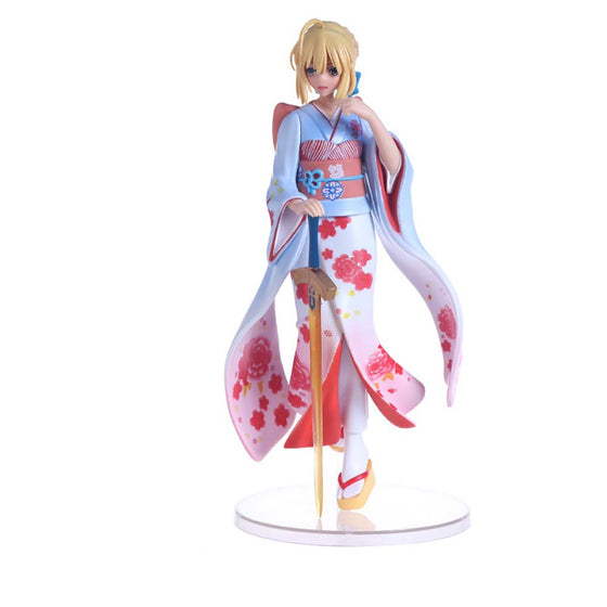 Fate Stay Night Unlimited Blade Works Kimono Saber Action Figure 25cm