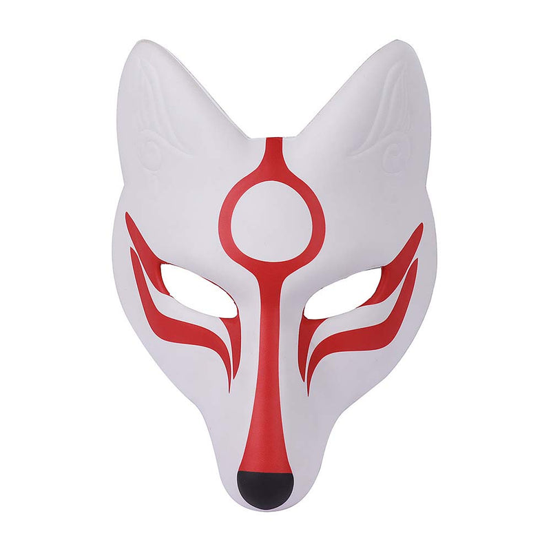 Fox Mask Japanese Style Kabuki Kitsune Halloween Cosplay Prop