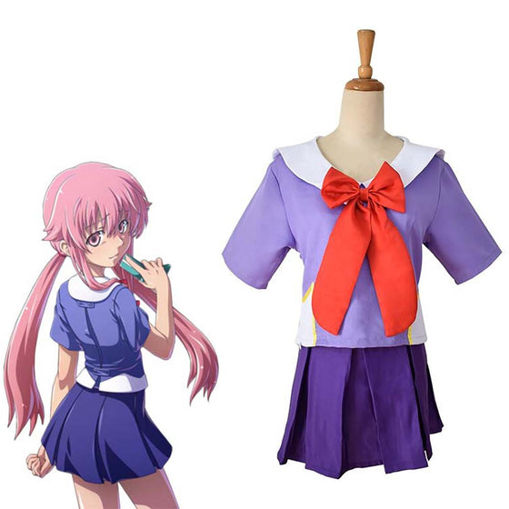 Future Diary Gasai Yuno Japan School Uniform Suit Cosplay Costume - Toysoff.com