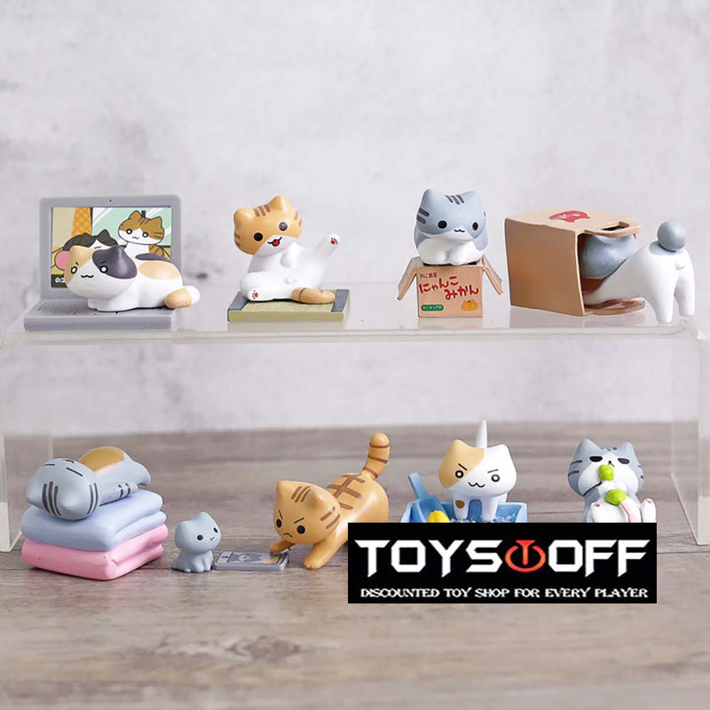 Game Cartoon Kawaii Neko Cats Kitty Action Figure Mini Toy 8pcs