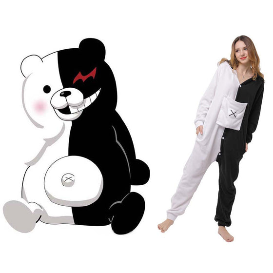 Game Danganronpa Monokuma Cosplay Costume Adult Cartoon One Piece Pajamas