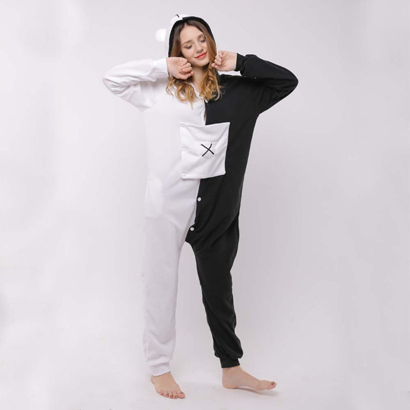 Game Danganronpa Monokuma Cosplay Costume Adult Cartoon One Piece Pajamas