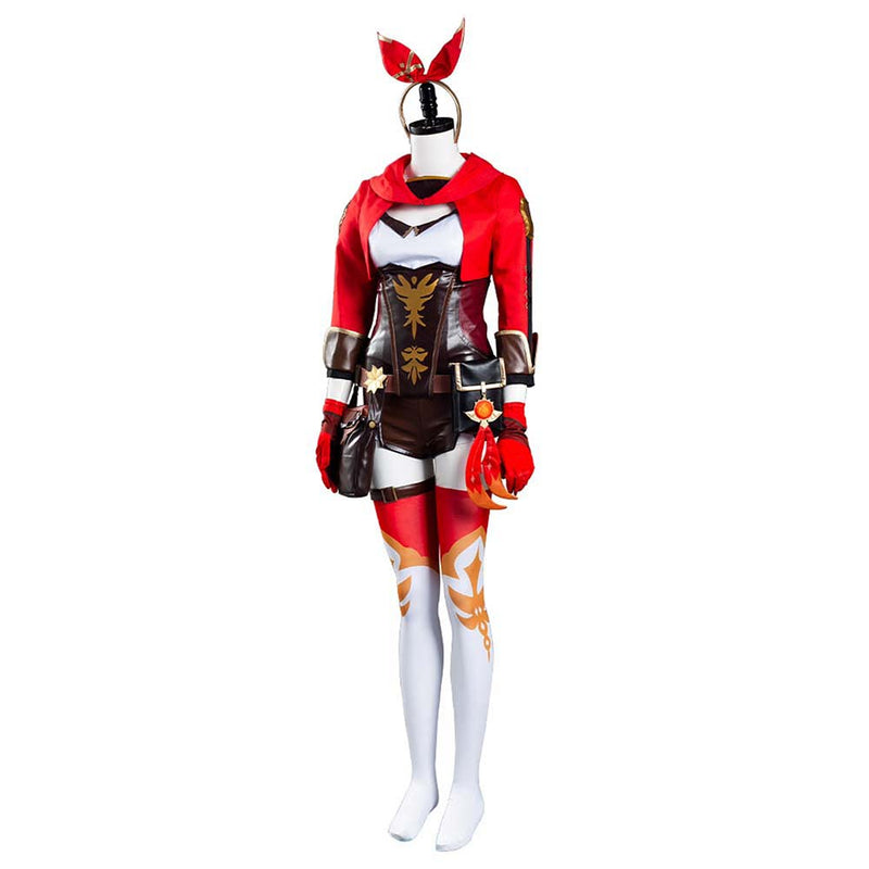 Game Genshin Impact Amber Cosplay Costume Jumpsuit Suit