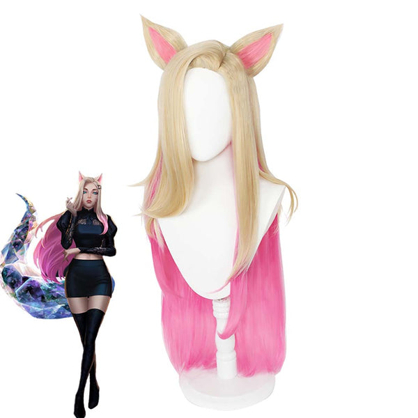 Game LOL KDA The Baddest Ahri Cosplay Wig With Ears