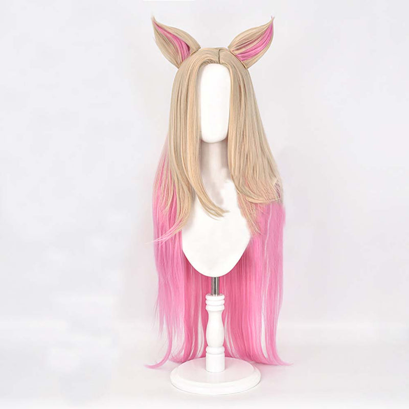 Game LOL KDA The Baddest Ahri Cosplay Wig With Ears