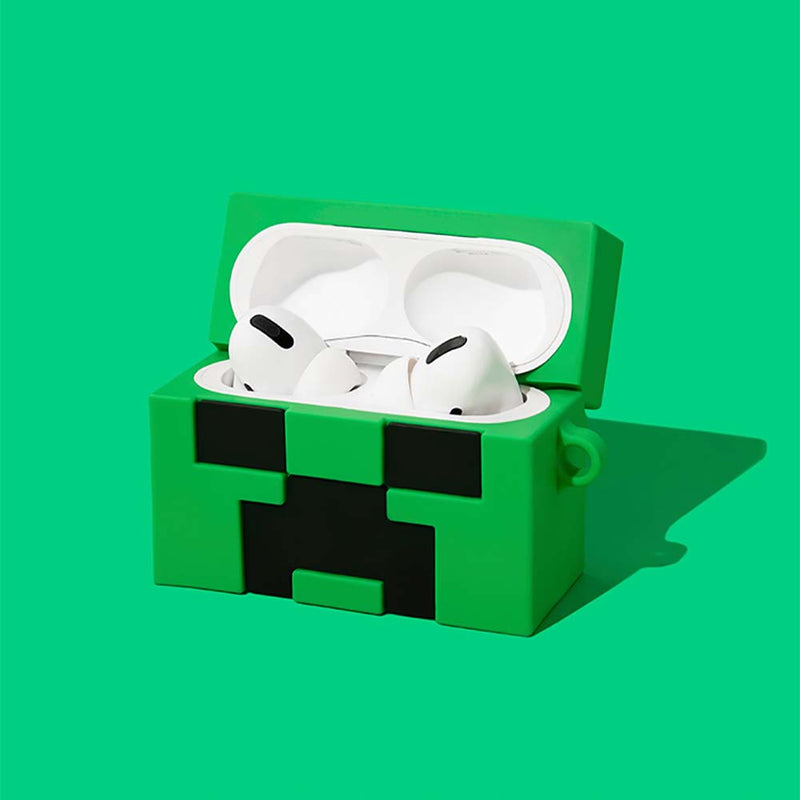 Game Minecraft Creeper Cartoon Apple Airpods Case Fun Gift