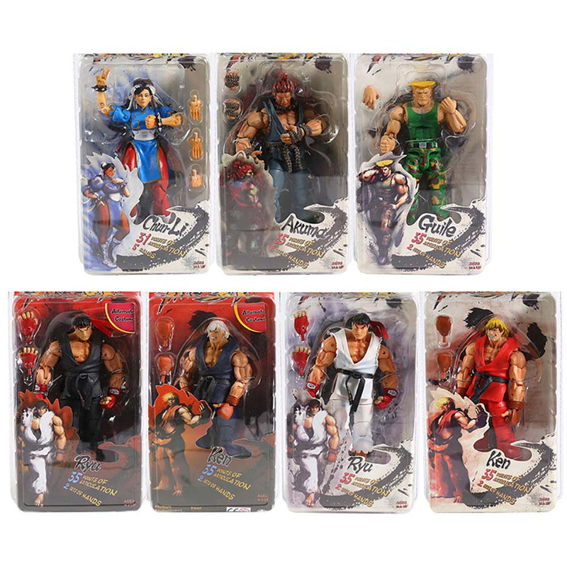 Game Street Fighter Ryu Ken Chun li Gouki Guile Action Figure 15cm