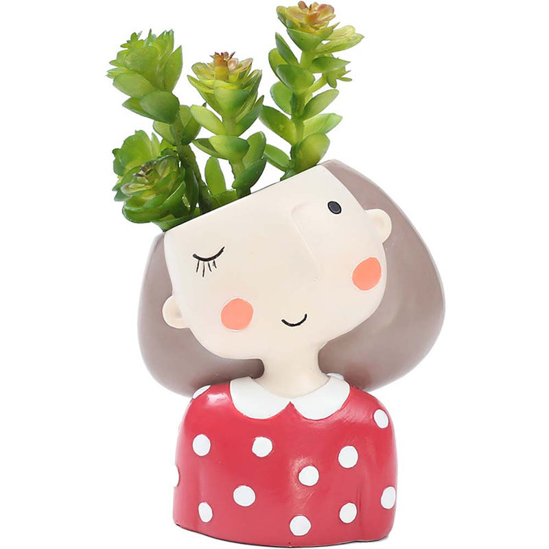 Garland Girl Action Figure Model Flower Plants Pot Home Decoration