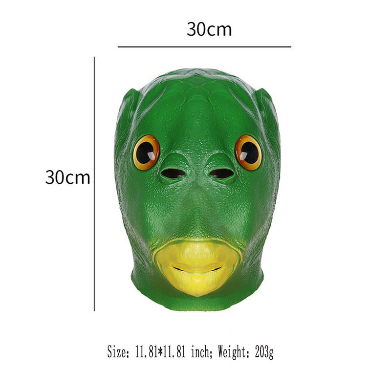 Green Fish Head Mask Funny Party Cosplay Prop