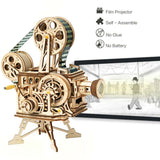 Hand Crank DIY 3D Classic Retro Flim Projector Wooden Puzzle Game Assembly Toy - Toysoff.com