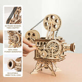 Hand Crank DIY 3D Classic Retro Flim Projector Wooden Puzzle Game Assembly Toy - Toysoff.com