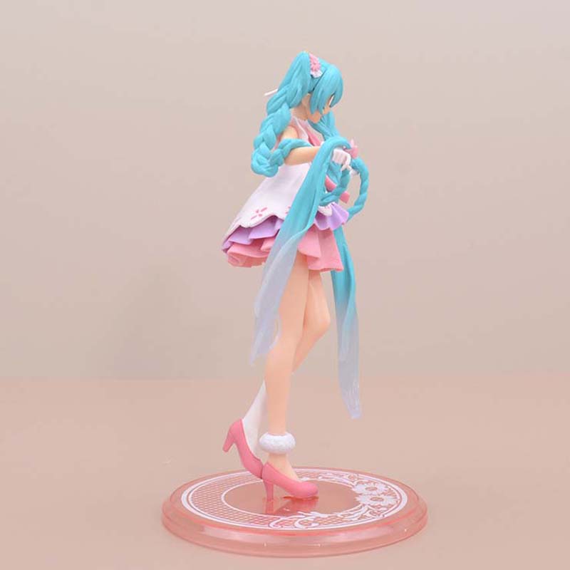 Hatsune Miku Long Hair Action Figure Collectible Model Toy 19cm