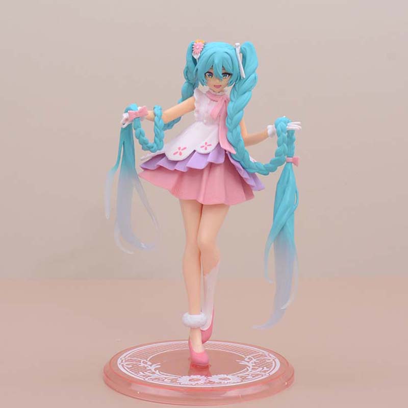 Hatsune Miku Long Hair Action Figure Collectible Model Toy 19cm