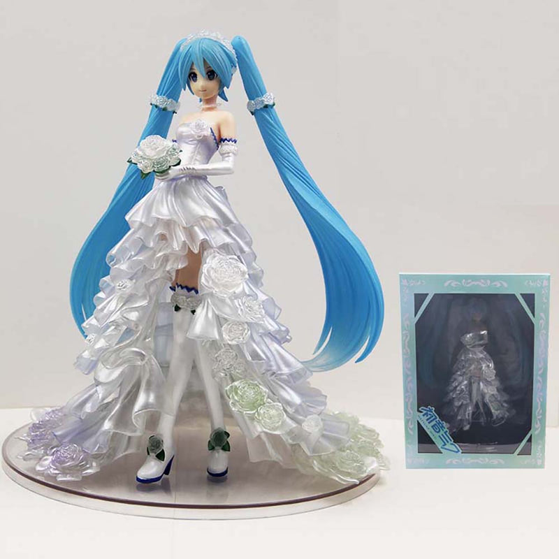 Hatsune Miku Wedding Dress Action Figure Collectible Model Toy 25cm