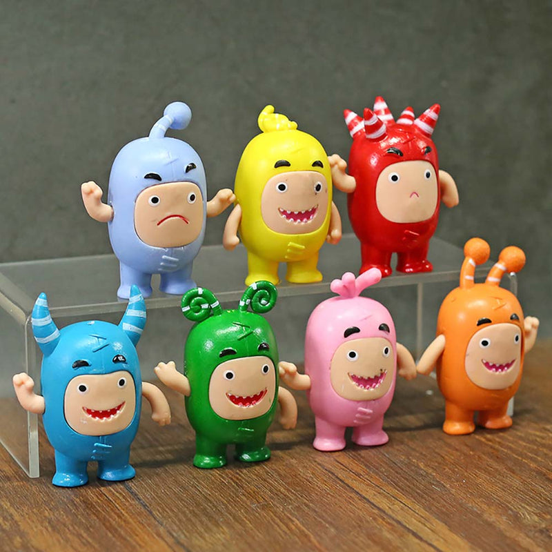 Hot Cartoon Oddbods Action Figure Mini Model Kids Toy 7cm 7pcs