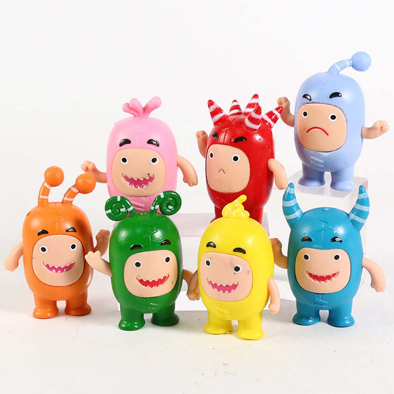 Hot Cartoon Oddbods Action Figure Mini Model Kids Toy 7cm 7pcs