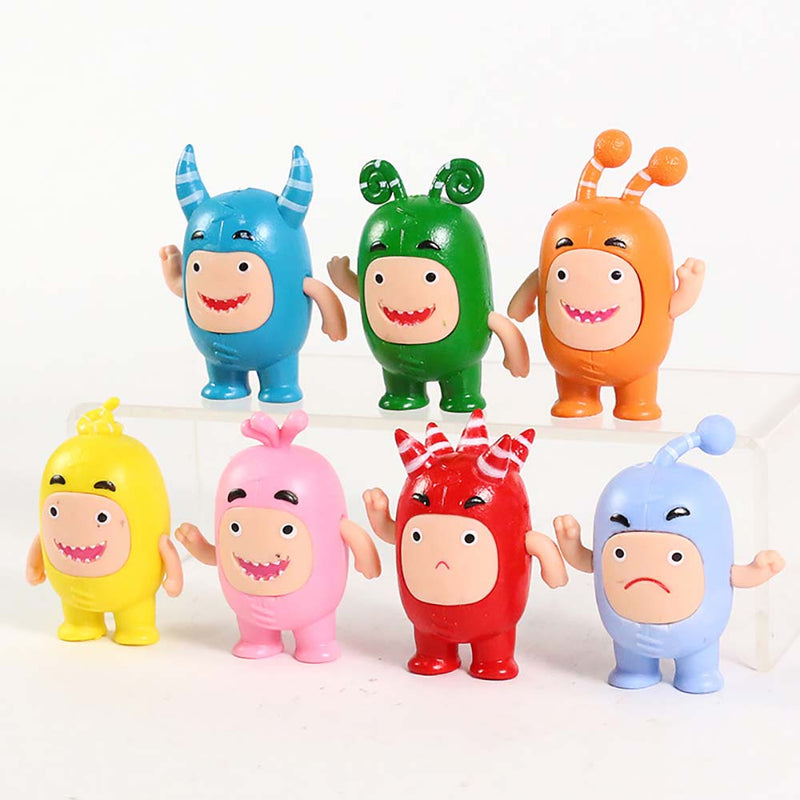 Hot Cartoon Oddbods Action Figure Mini Model Kids Toy 7cm 7pcs