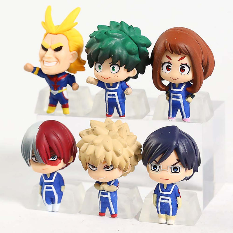 Izuku Midoriya Bakugou Katsuki Todoroki Shoto All Might Ochaco Uraraka Action Figure 6pcs