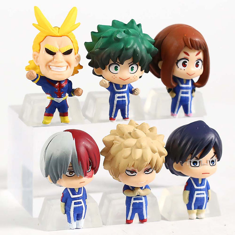 Izuku Midoriya Bakugou Katsuki Todoroki Shoto All Might Ochaco Uraraka Action Figure 6pcs