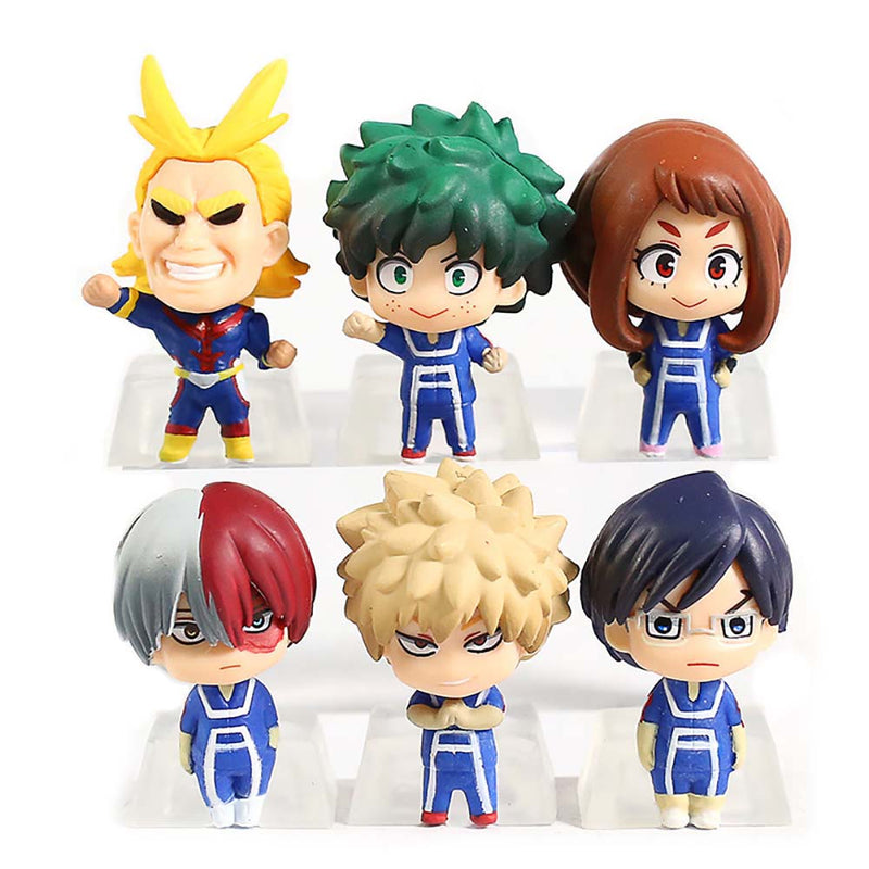 Izuku Midoriya Bakugou Katsuki Todoroki Shoto All Might Ochaco Uraraka Action Figure 6pcs