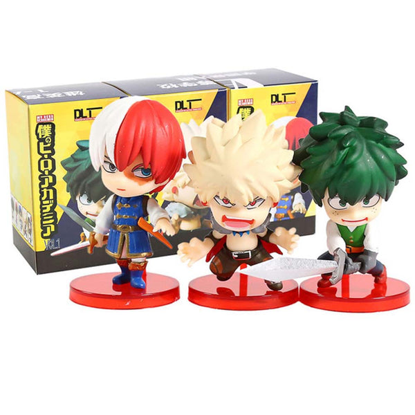 Izuku Midoriya Katsuki Bakugou Shoto Todoroki Q Ver Action Figure 5cm 3pcs