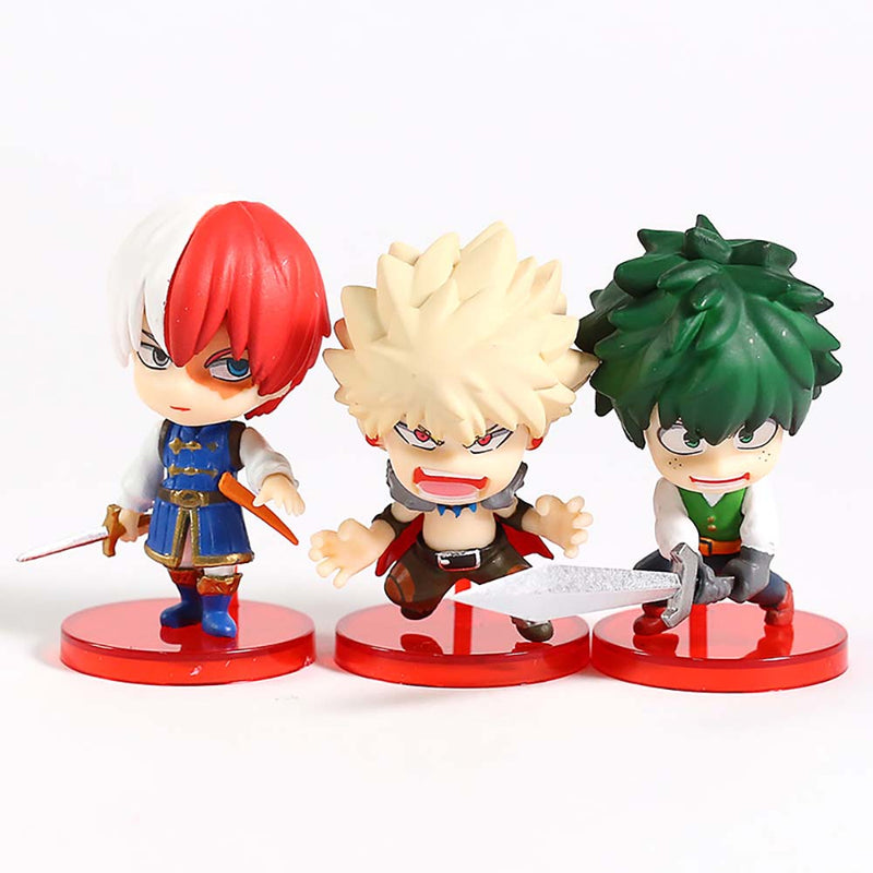 Izuku Midoriya Katsuki Bakugou Shoto Todoroki Q Ver Action Figure 5cm 3pcs