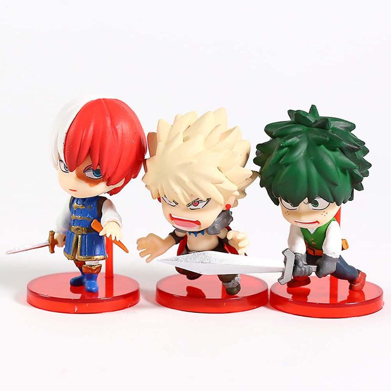 Izuku Midoriya Katsuki Bakugou Shoto Todoroki Q Ver Action Figure 5cm 3pcs