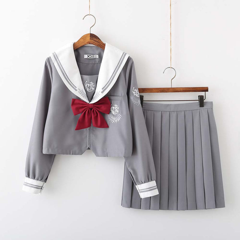 JK Uniform Preppy Style Long Sleeve Shirt and Skirt Suit