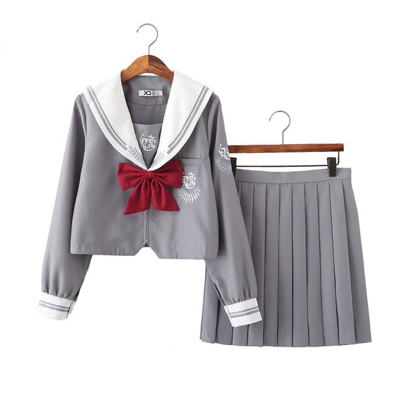 JK Uniform Preppy Style Long Sleeve Shirt and Skirt Suit