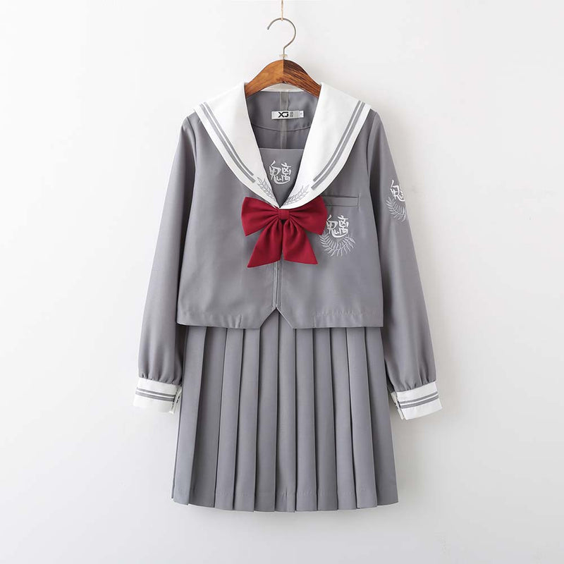 JK Uniform Preppy Style Long Sleeve Shirt and Skirt Suit