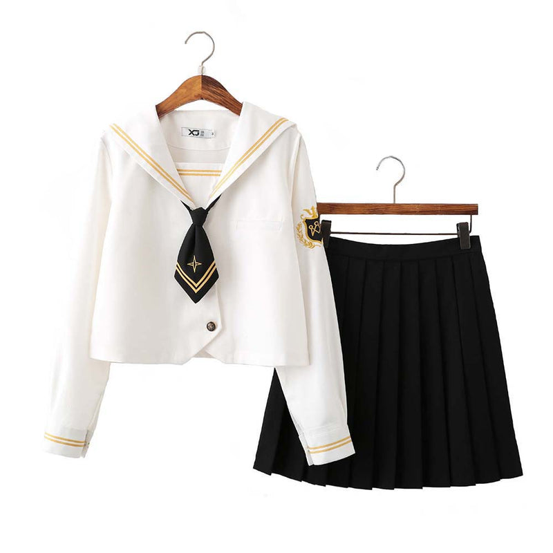 JK Uniform Sailor Style Long Sleeve Shirt and Skirt Suit