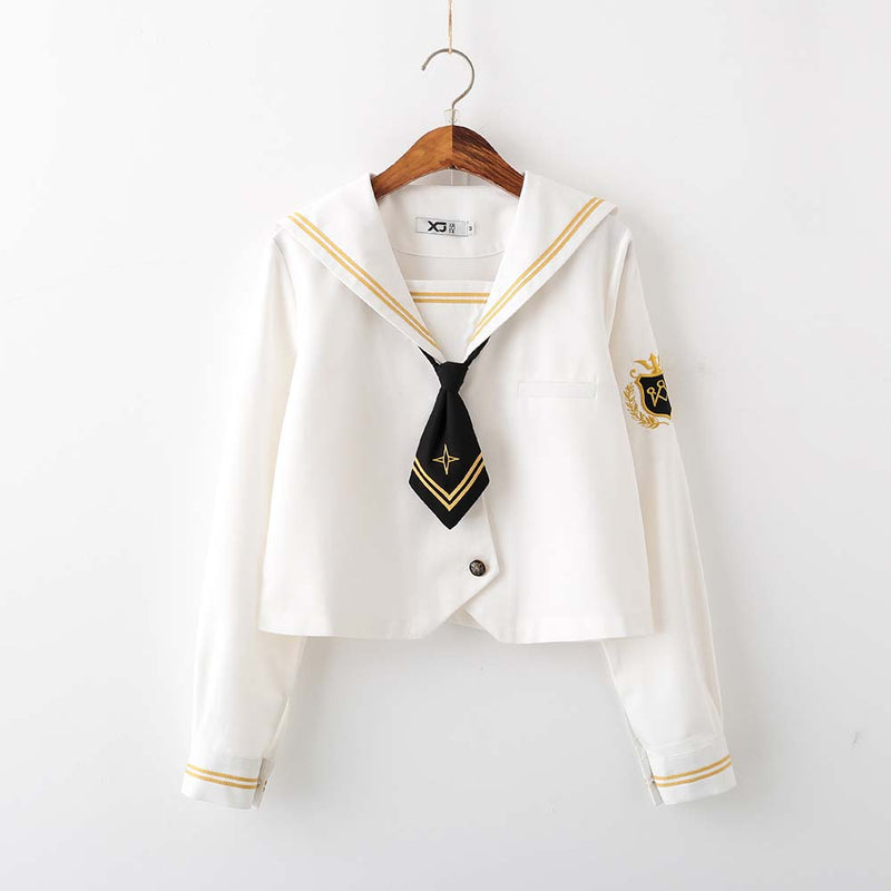 JK Uniform Sailor Style Long Sleeve Shirt and Skirt Suit