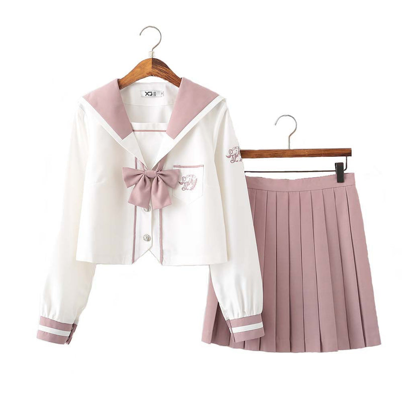 JK Uniform Sweet Style Long Sleeve Shirt and Skirt Suit