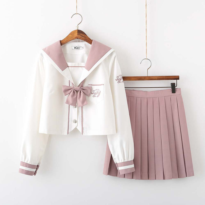 JK Uniform Sweet Style Long Sleeve Shirt and Skirt Suit