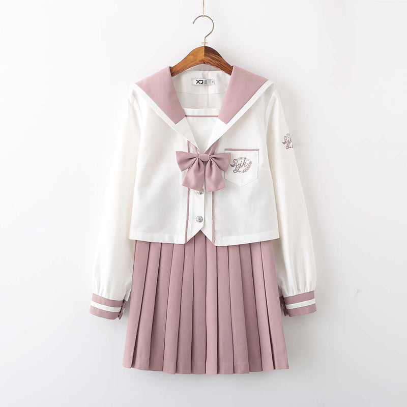 JK Uniform Sweet Style Long Sleeve Shirt and Skirt Suit