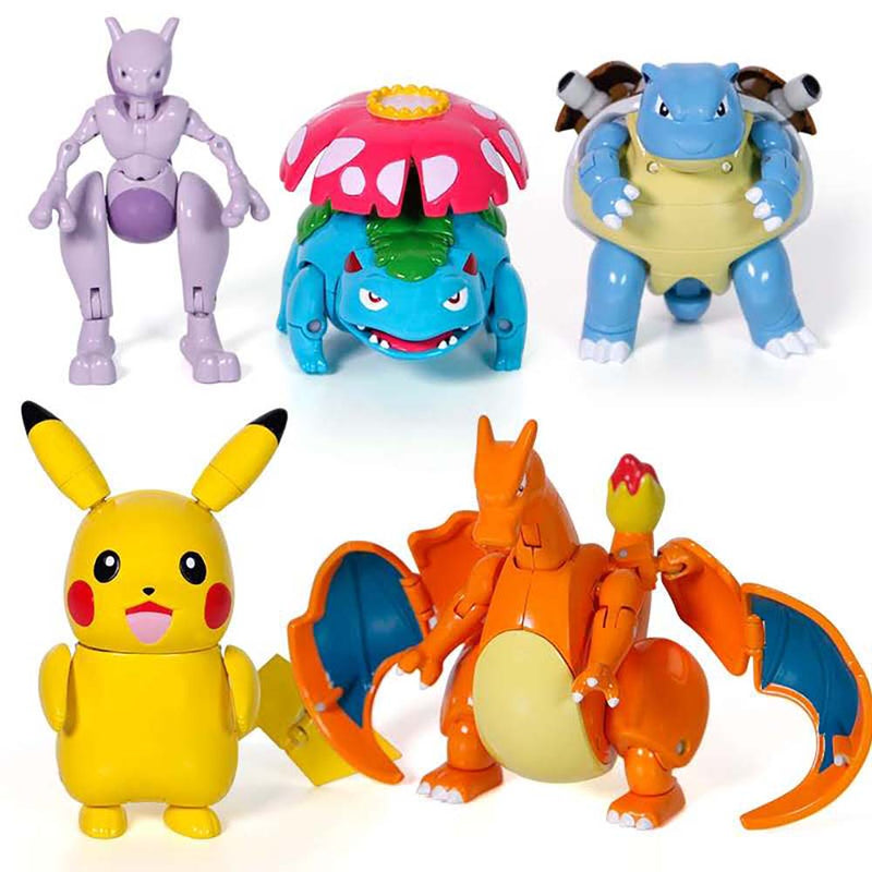 Japan Anime Pokemon Figure Cartoon Model Handmade Deformation Suit Toys