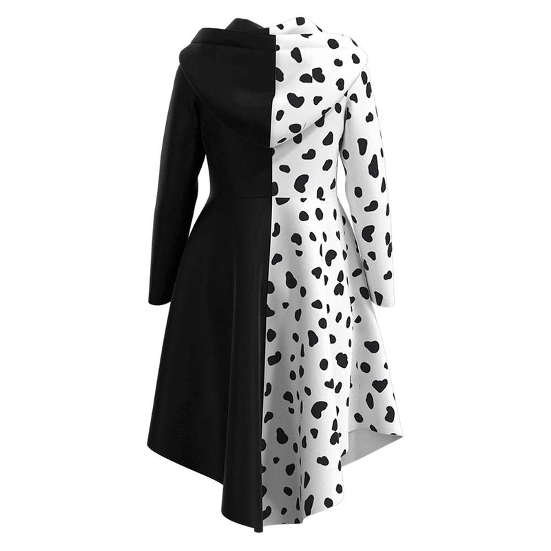 Kids Children Cruella Cosplay Costume Dress Outfits