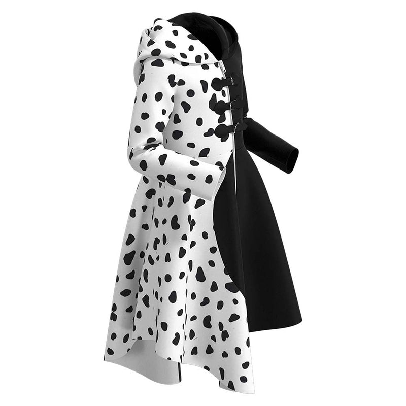 Kids Children Cruella Cosplay Costume Dress Outfits