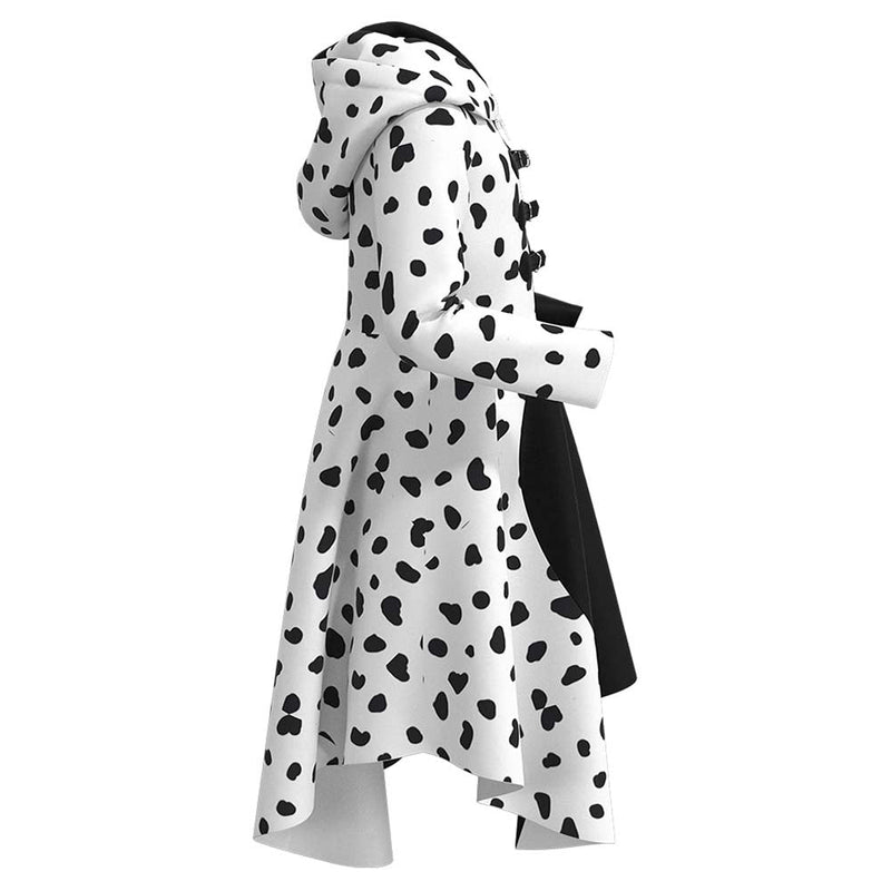 Kids Children Cruella Cosplay Costume Dress Outfits