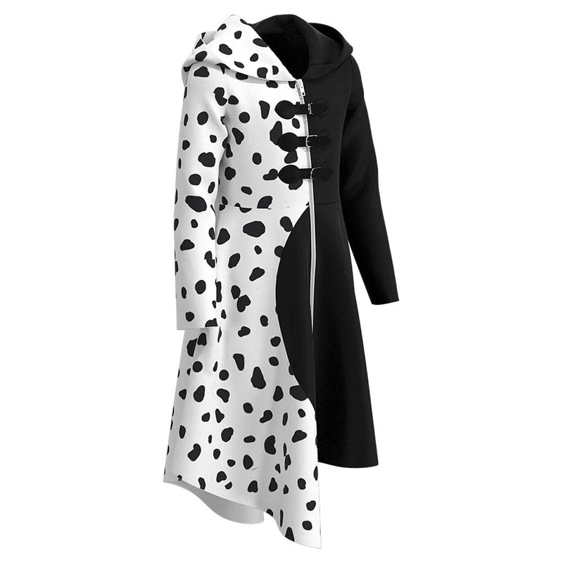 Kids Children Cruella Cosplay Costume Dress Outfits