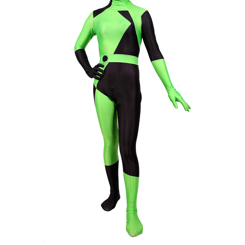 Kim Possible Shego Cosplay Costume Green Jumpsuit Outfits Suit