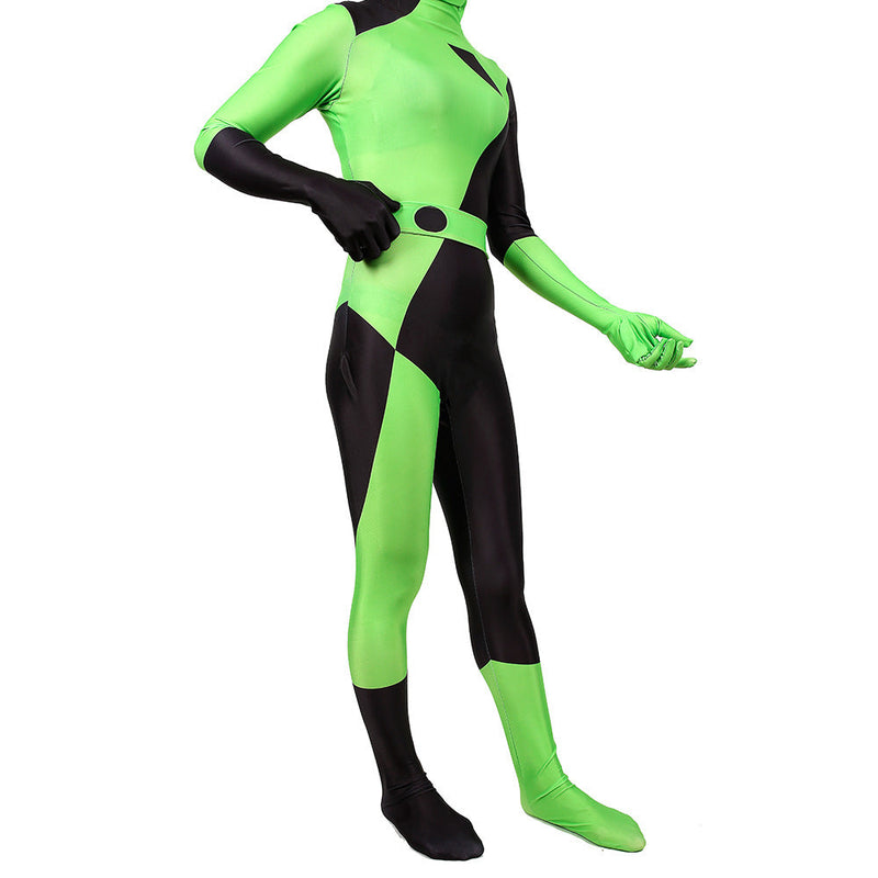 Kim Possible Shego Cosplay Costume Green Jumpsuit Outfits Suit