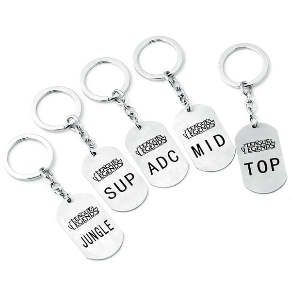 LOL Keychain Stainless Steel Fashion Personality Bag Car Charm Keyring 5pcs