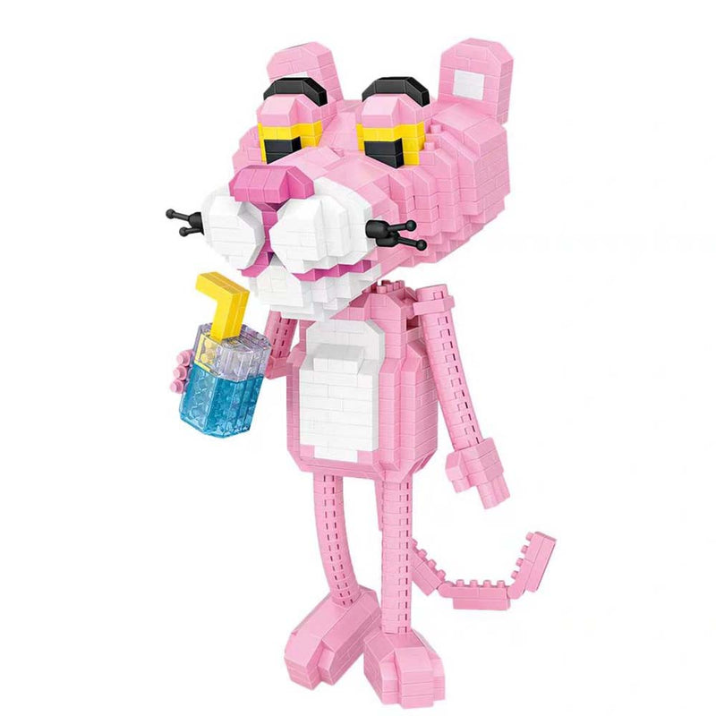 Building Blocks Cartoon Pink Panther Model DIY Kids Toy - Toysoff.com