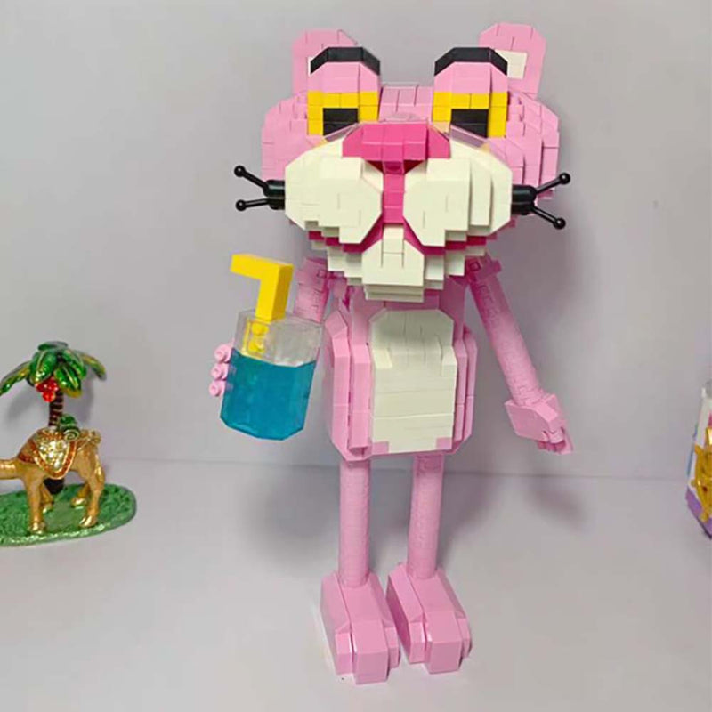 Building Blocks Cartoon Pink Panther Model DIY Kids Toy - Toysoff.com