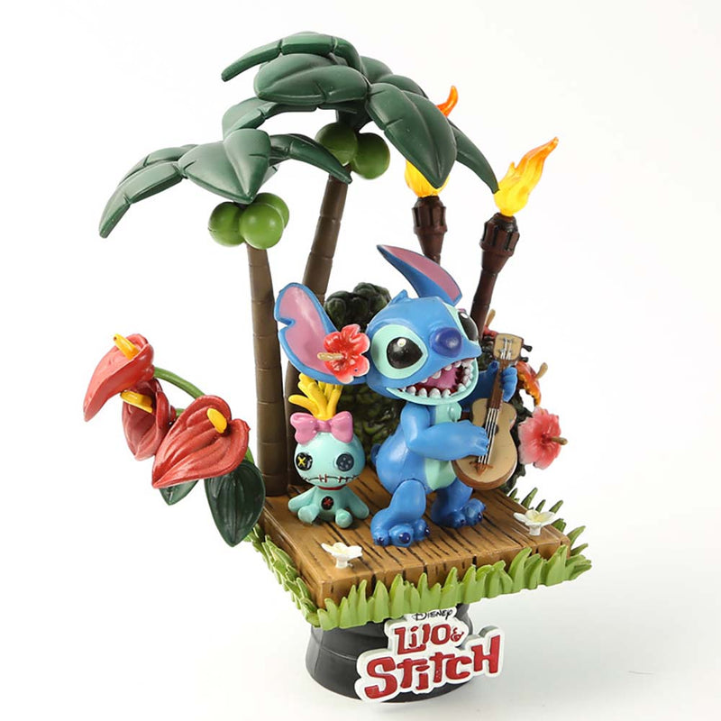 Lilo Scrump Stitch Playing Guitar Model With Base Action Figure 15cm