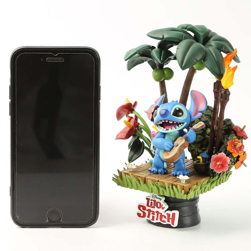 Lilo Scrump Stitch Playing Guitar Model With Base Action Figure 15cm