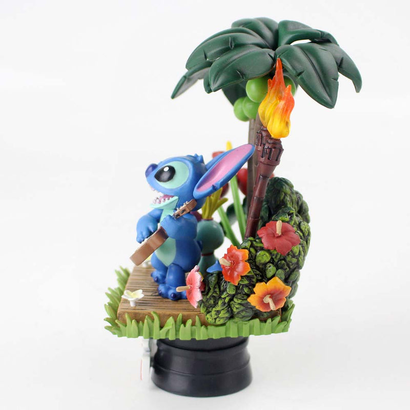 Lilo Scrump Stitch Playing Guitar Model With Base Action Figure 15cm