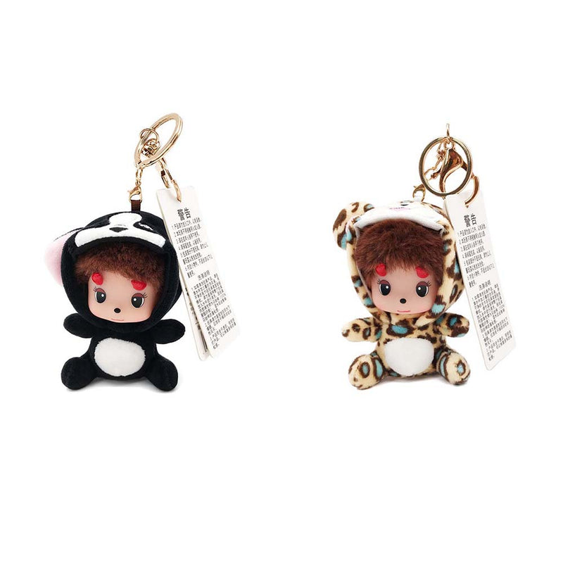 MONCHHICHI Plush Keychain Fashion Knapsack Pendant Cartoon Cute Gift