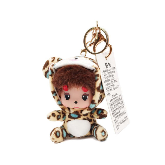 MONCHHICHI Plush Keychain Fashion Knapsack Pendant Cartoon Cute Gift